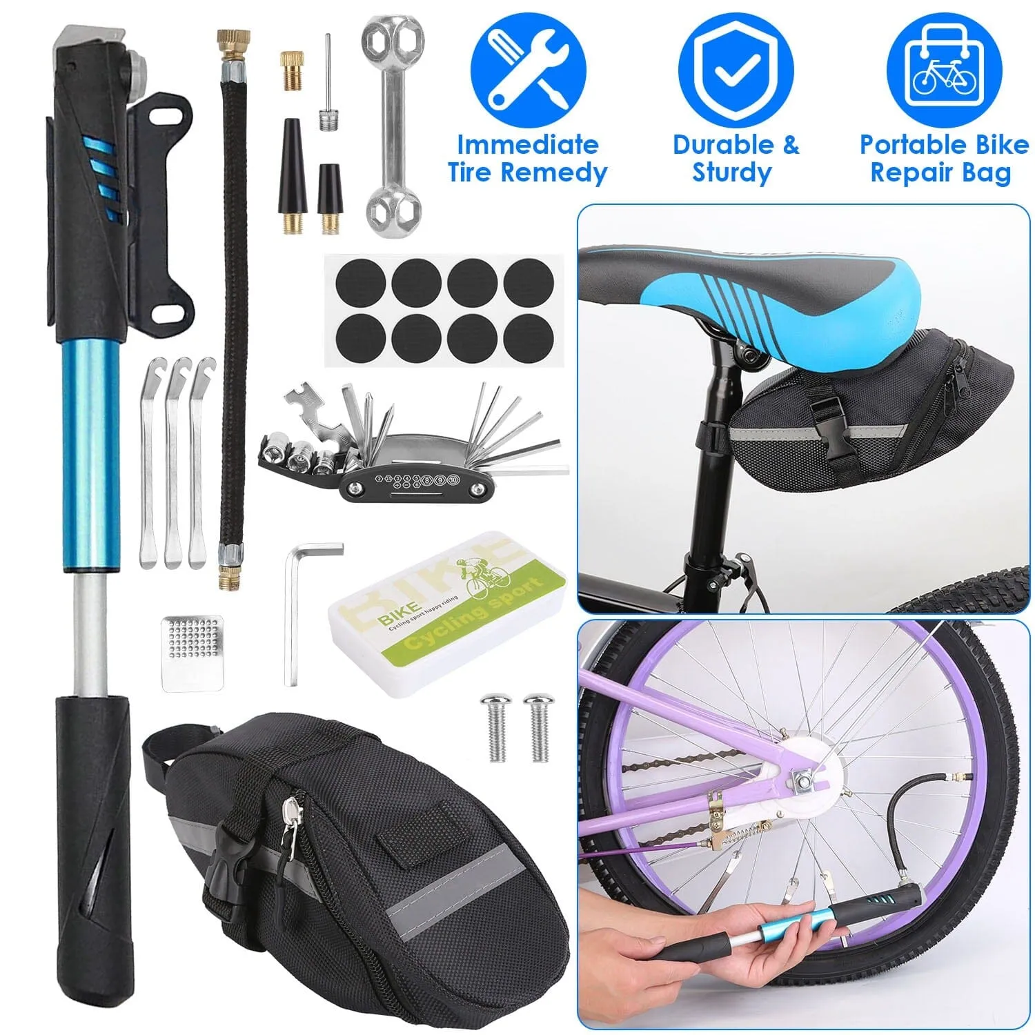 16-in-1 Bicycle Tire Repair Kit