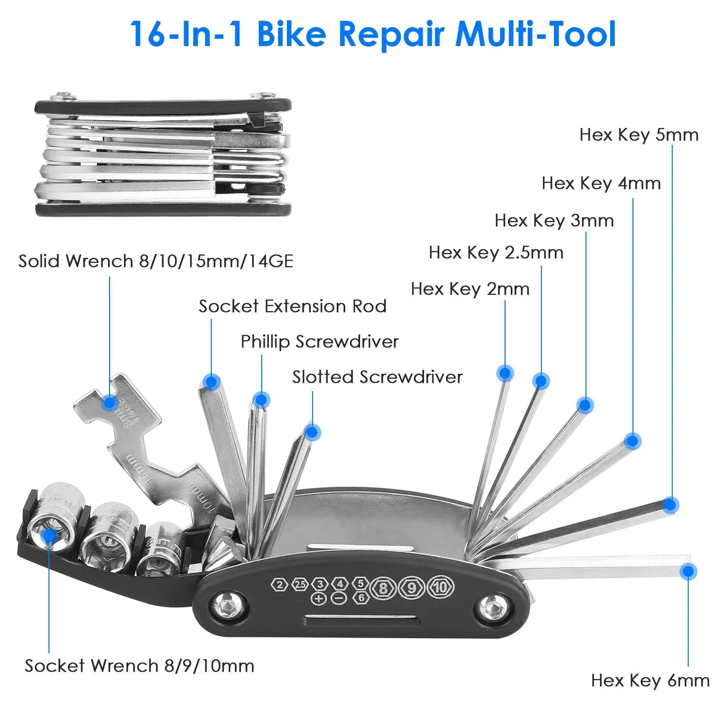 16-in-1 Bicycle Tire Repair Kit