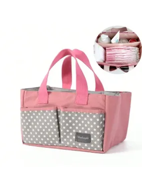 1pc Multifunctional Baby Stroller Hanging Bag For Mommy, Storage Bag For Baby Bottle & Diaper, Pink S334044