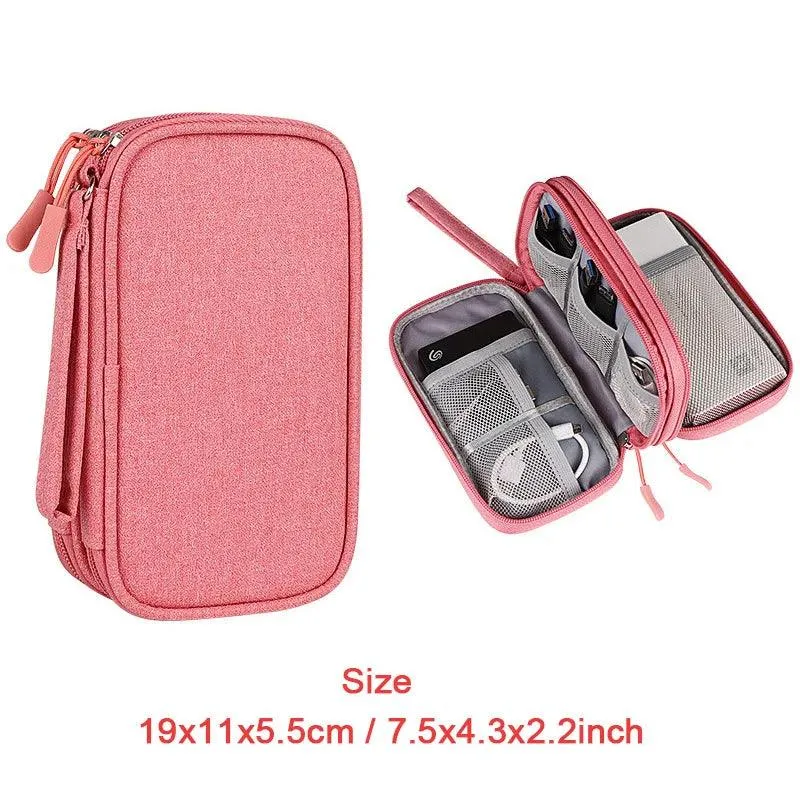 20000mAh Portable Power Bank Organizer Pouch for Charger, USB Cables, and Earphones