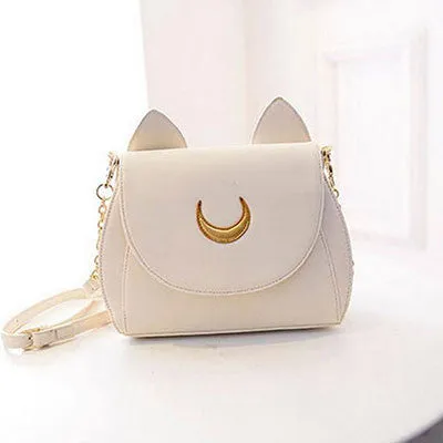 2016 New Summer Limited Sailor Moon Chain Shoulder Bag Ladies Luna Cat PU Leather Handbag Women Messenger Crossbody Small Bag