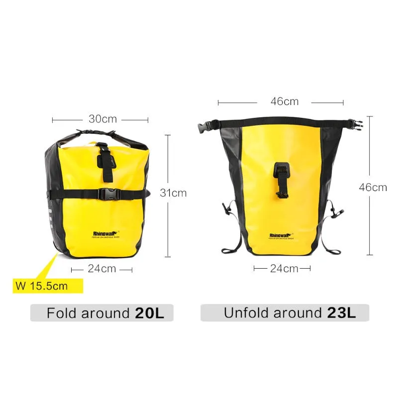 20L BIke Bag Bike Panniers Bag Waterproof Bike Saddle Bag Extensible Bicycle Rear Seat Bag Shoulder Bag with Rain Cover for Riding Cycling