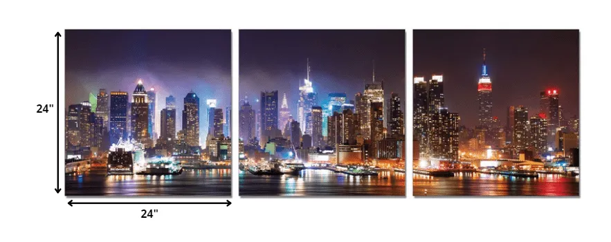 24" Multicolor Canvas 3 Panels Photo