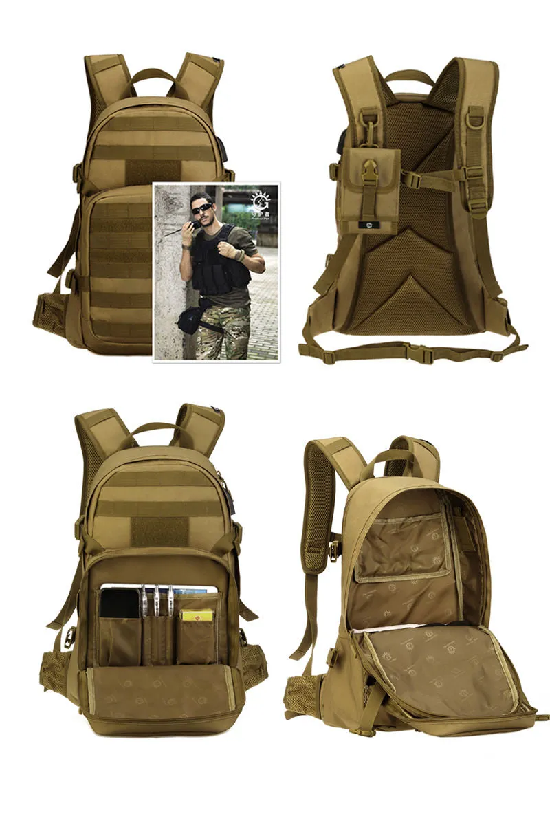 25L Molle Military Tactical Back with USB Charging