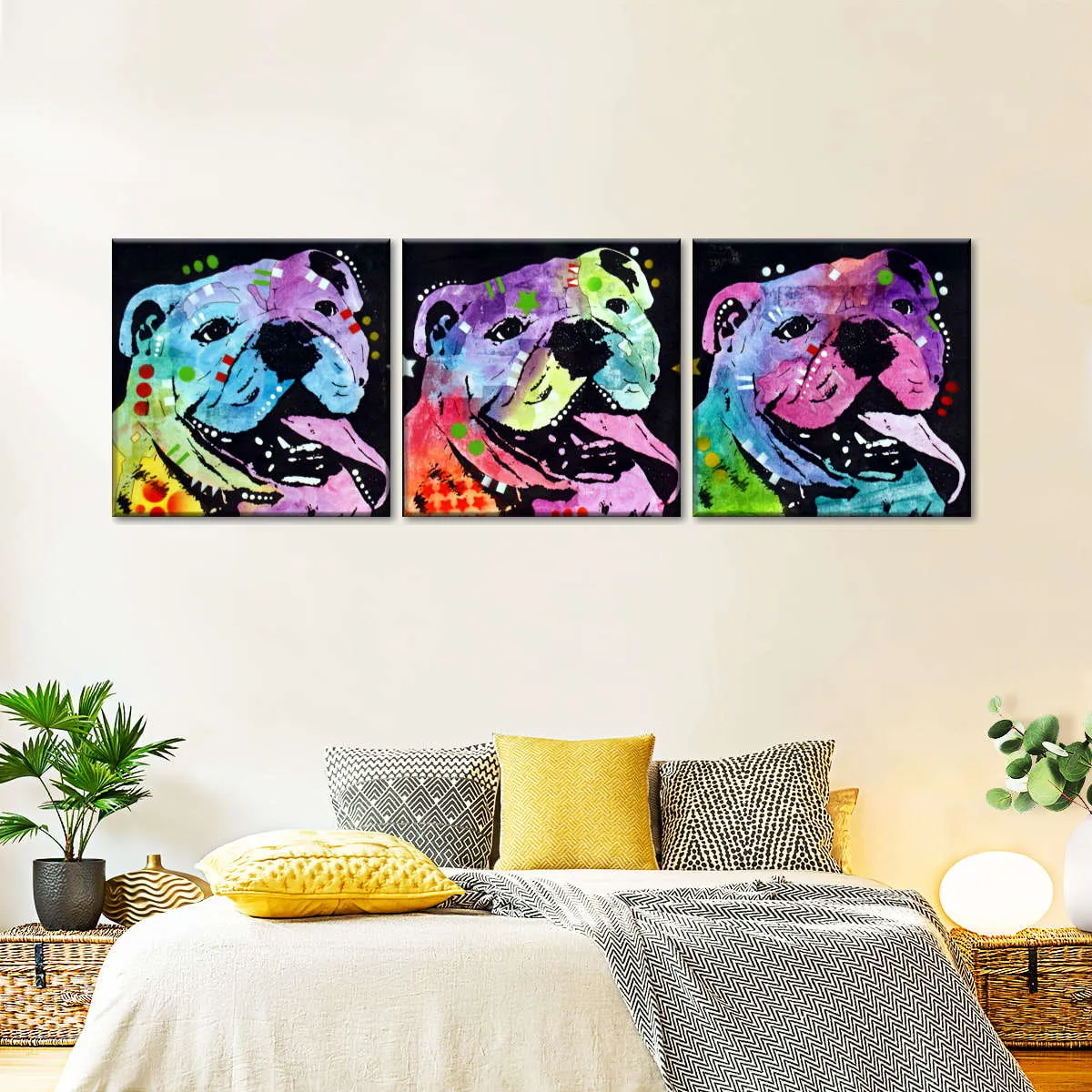 3 Bulldogs Wall Art