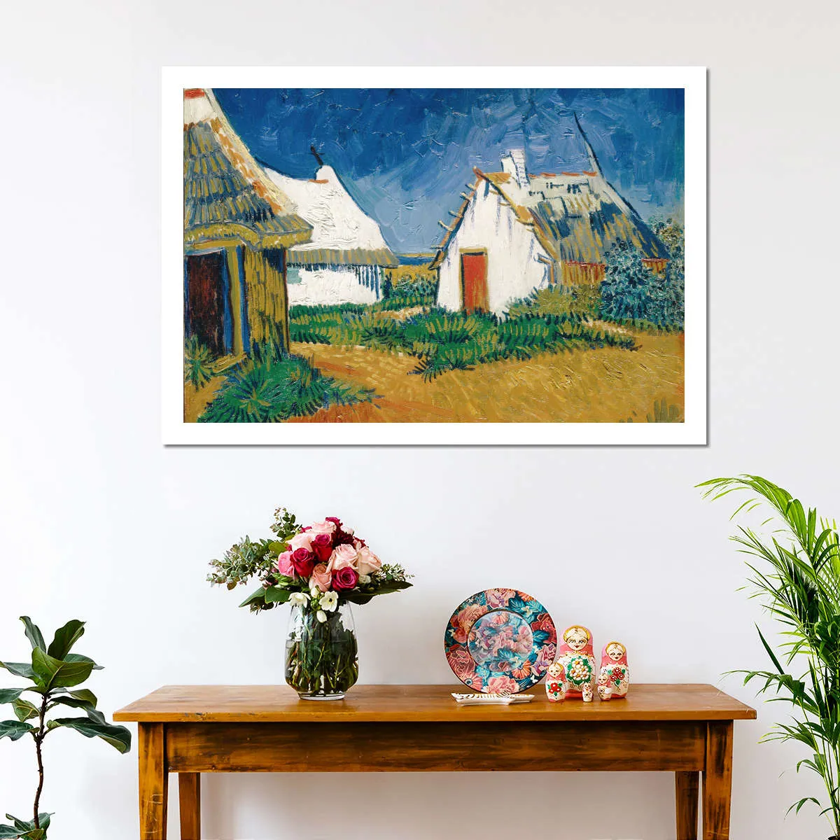 3 White Cottages In Saintes-Maries Wall Art