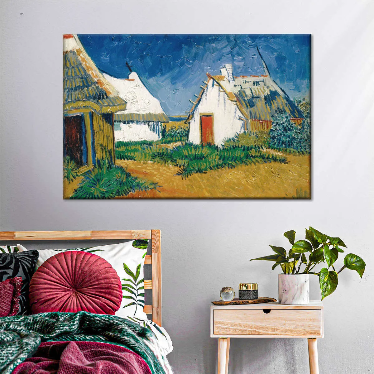 3 White Cottages In Saintes-Maries Wall Art