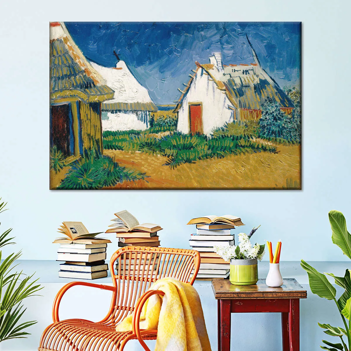 3 White Cottages In Saintes-Maries Wall Art