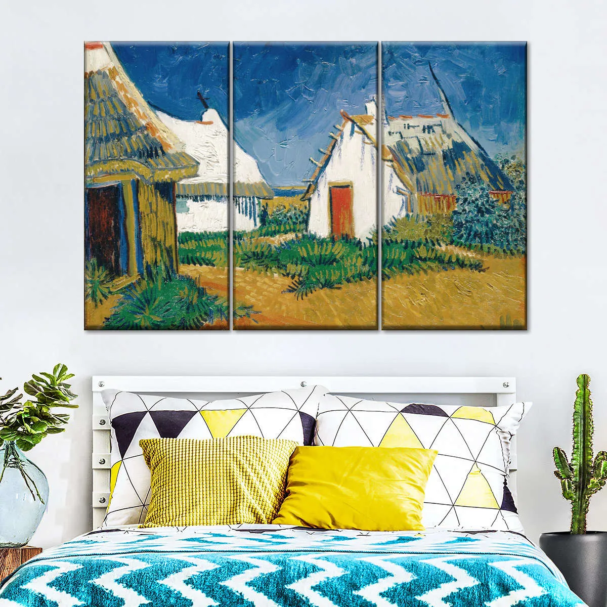 3 White Cottages In Saintes-Maries Wall Art