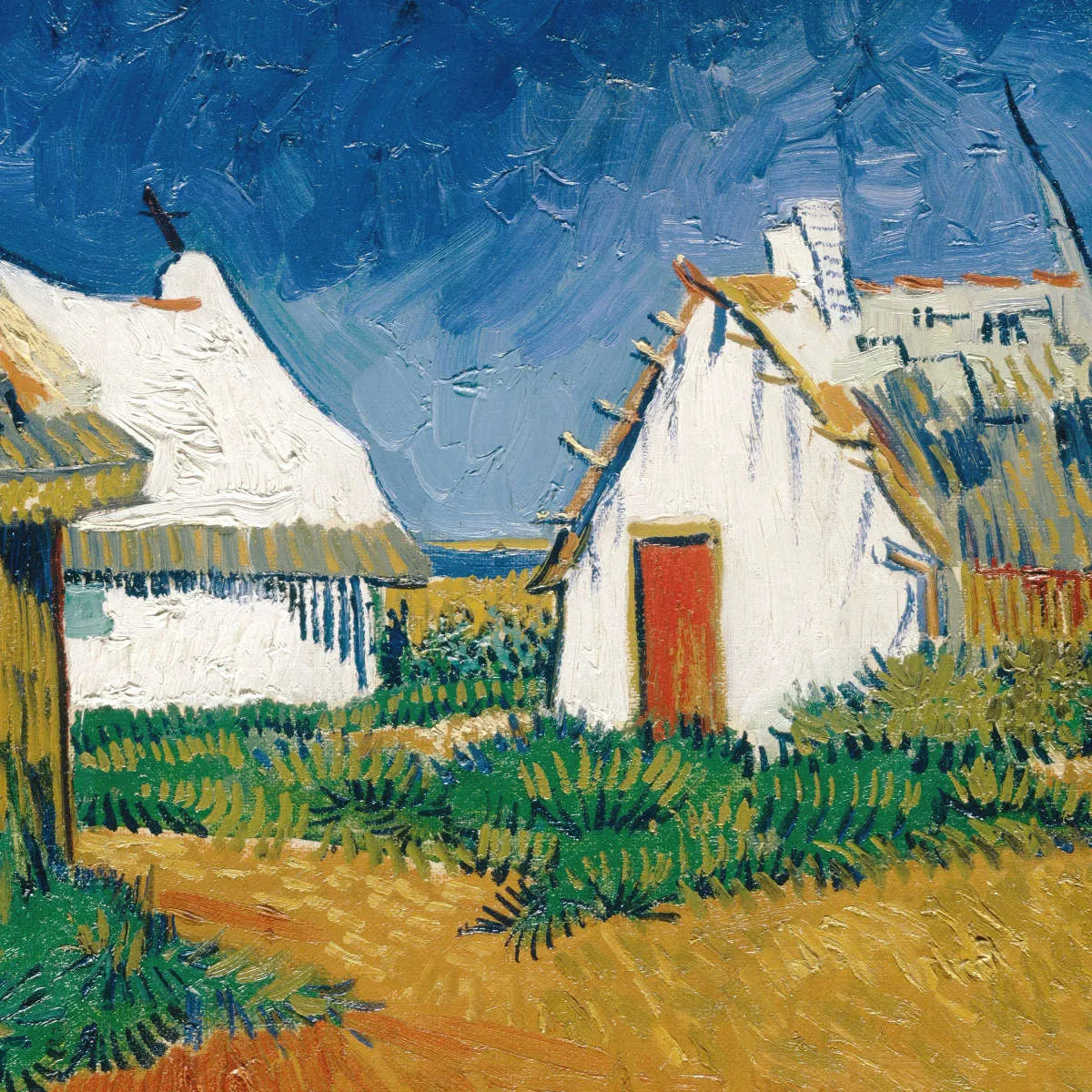 3 White Cottages In Saintes-Maries Wall Art