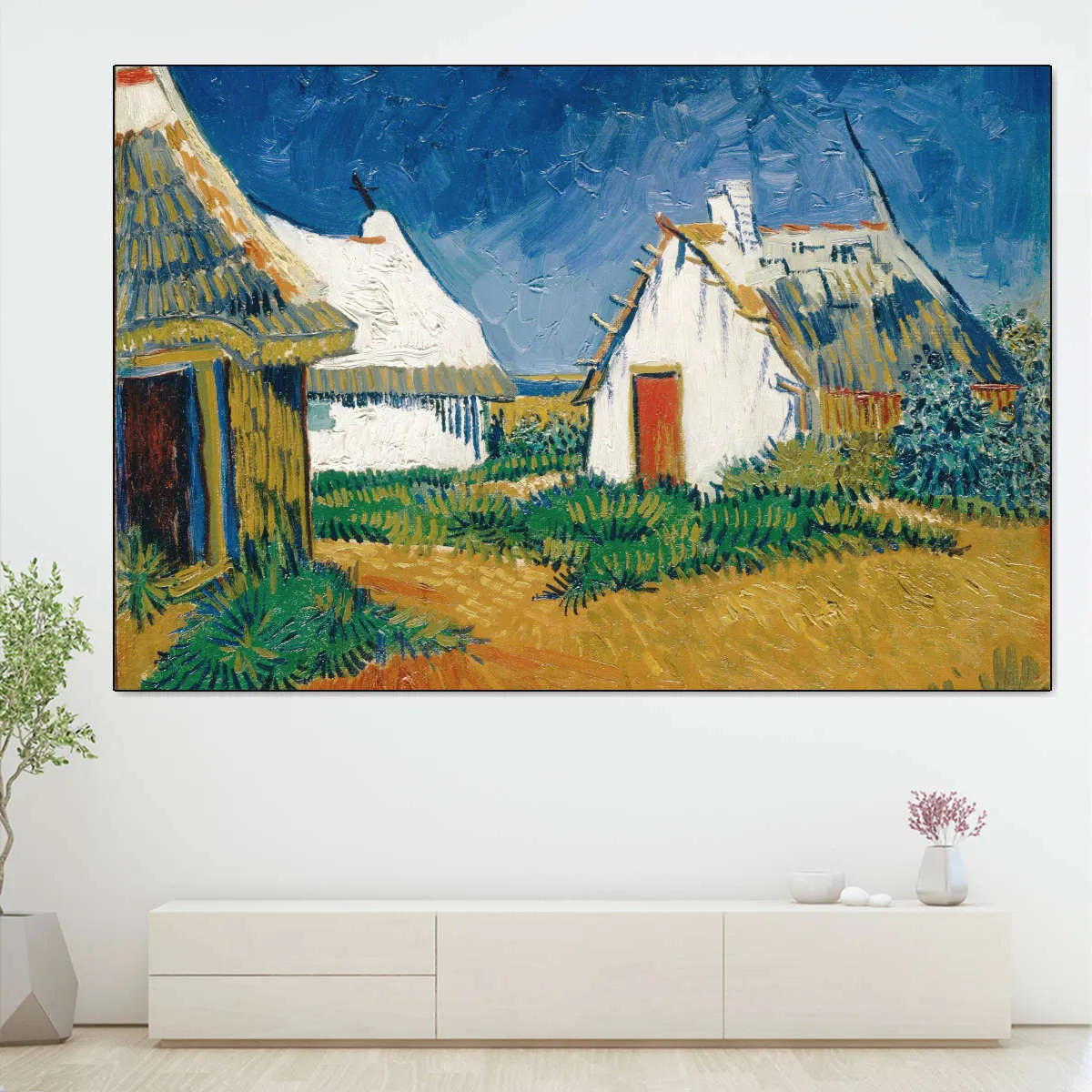 3 White Cottages In Saintes-Maries Wall Art