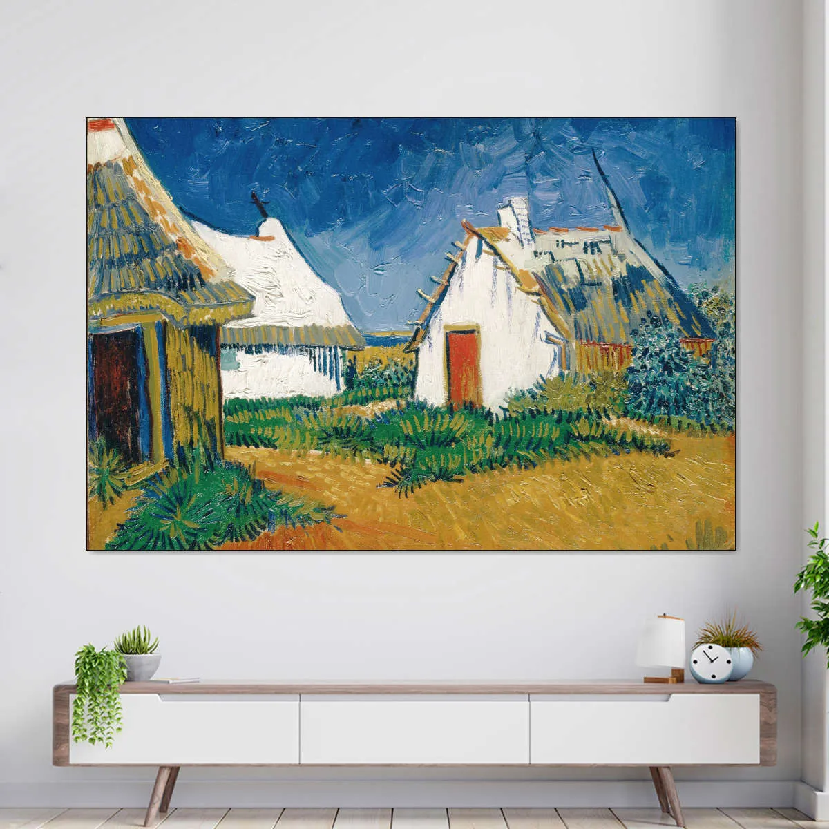 3 White Cottages In Saintes-Maries Wall Art