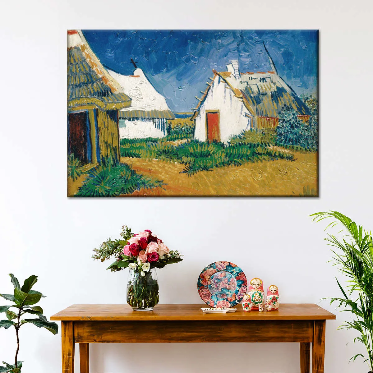 3 White Cottages In Saintes-Maries Wall Art