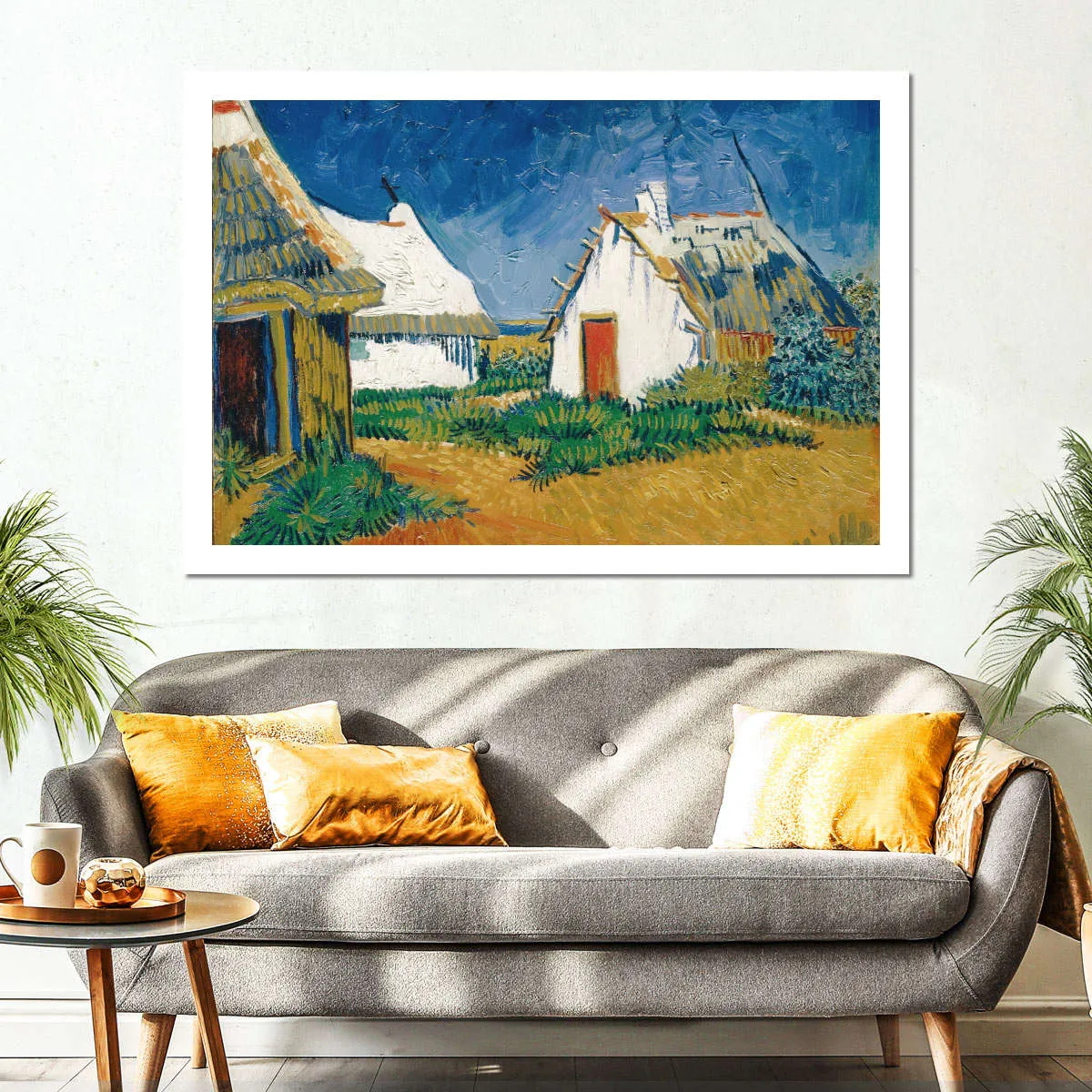 3 White Cottages In Saintes-Maries Wall Art