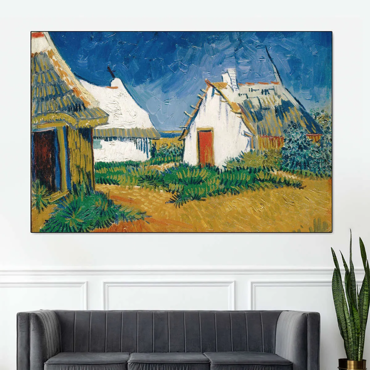 3 White Cottages In Saintes-Maries Wall Art