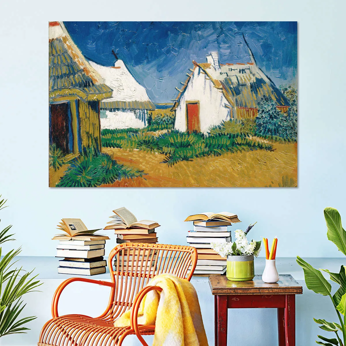 3 White Cottages In Saintes-Maries Wall Art