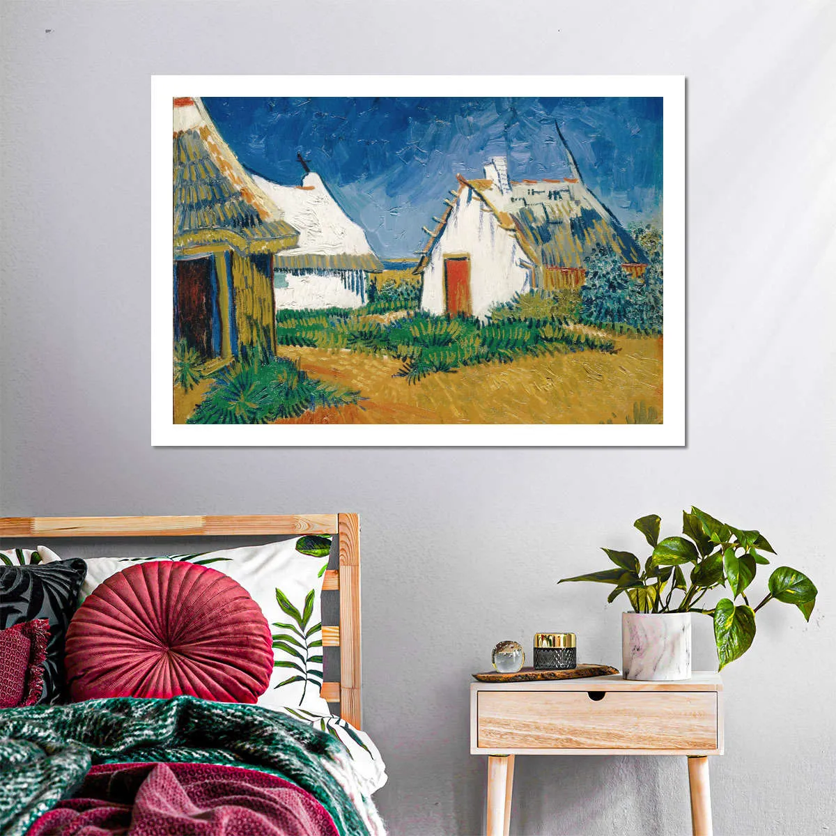 3 White Cottages In Saintes-Maries Wall Art