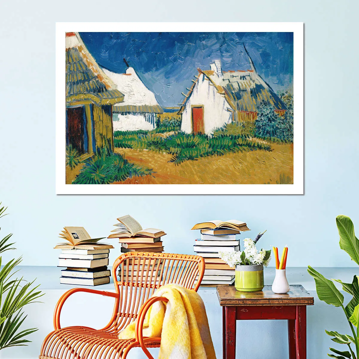 3 White Cottages In Saintes-Maries Wall Art