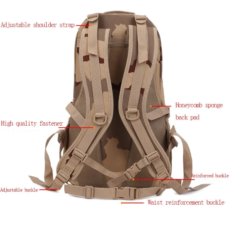 35L Tactical Camouflage Waterproof Military Molle Backpack