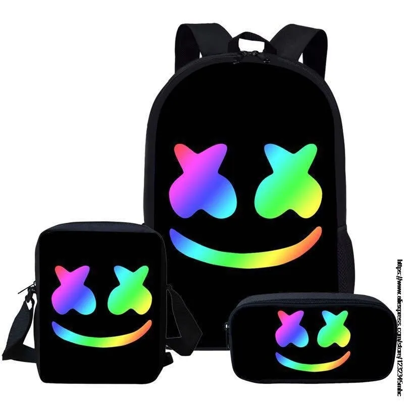 3PCS Backpack DJ Marshmello