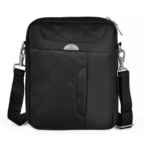 55458 Black Quilted Nylon Messenger Bag Sling Bag for Men and Women