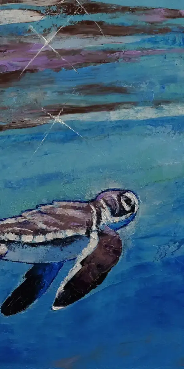 A Baby Sea Turtle Wall Art