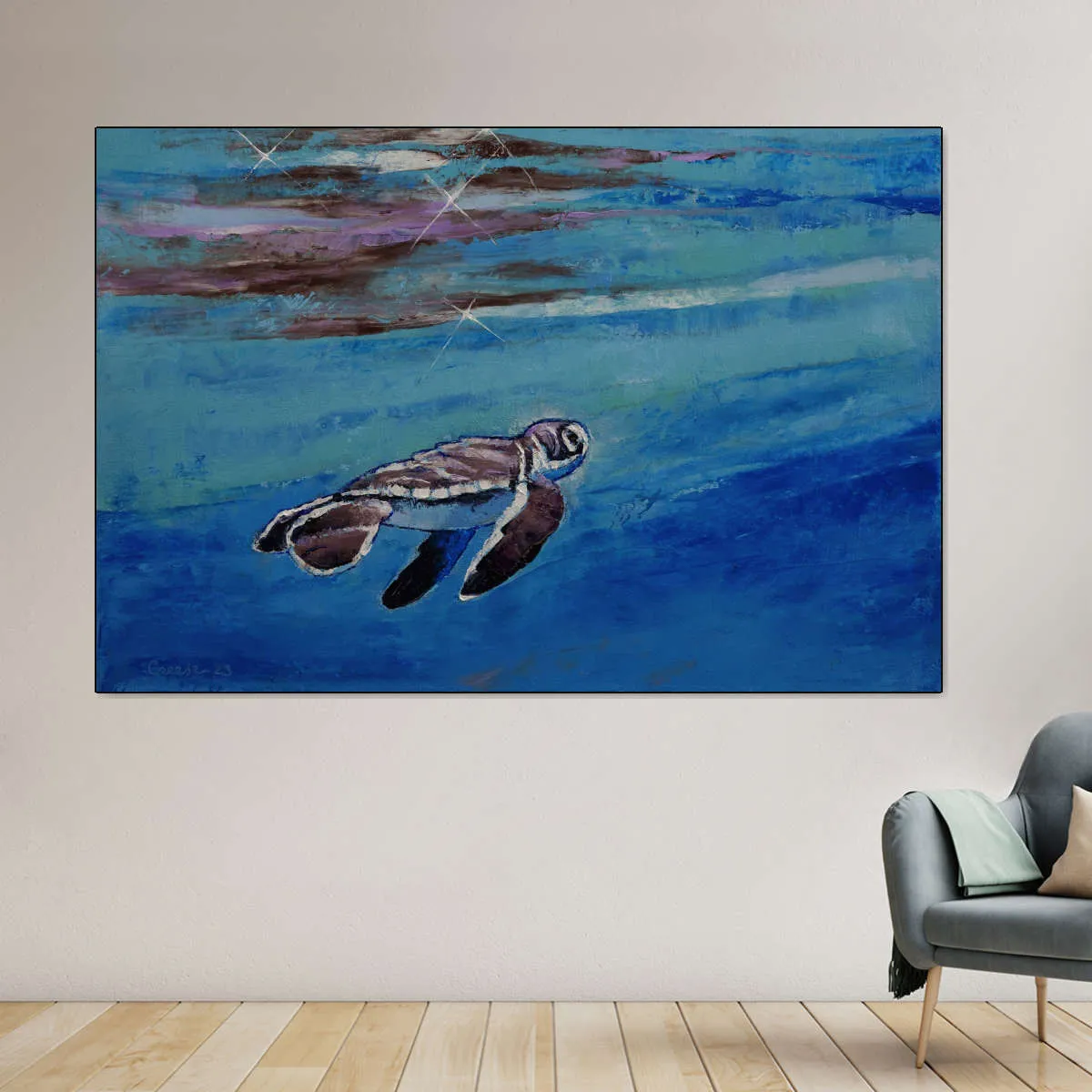 A Baby Sea Turtle Wall Art