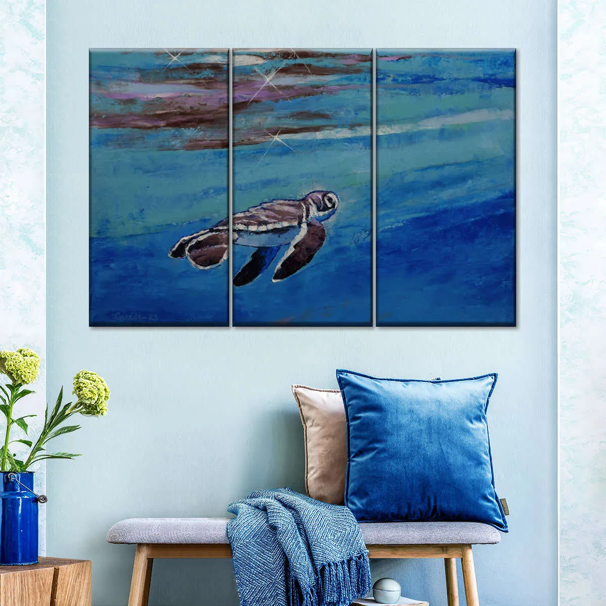 A Baby Sea Turtle Wall Art