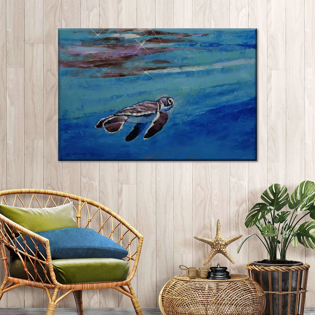 A Baby Sea Turtle Wall Art