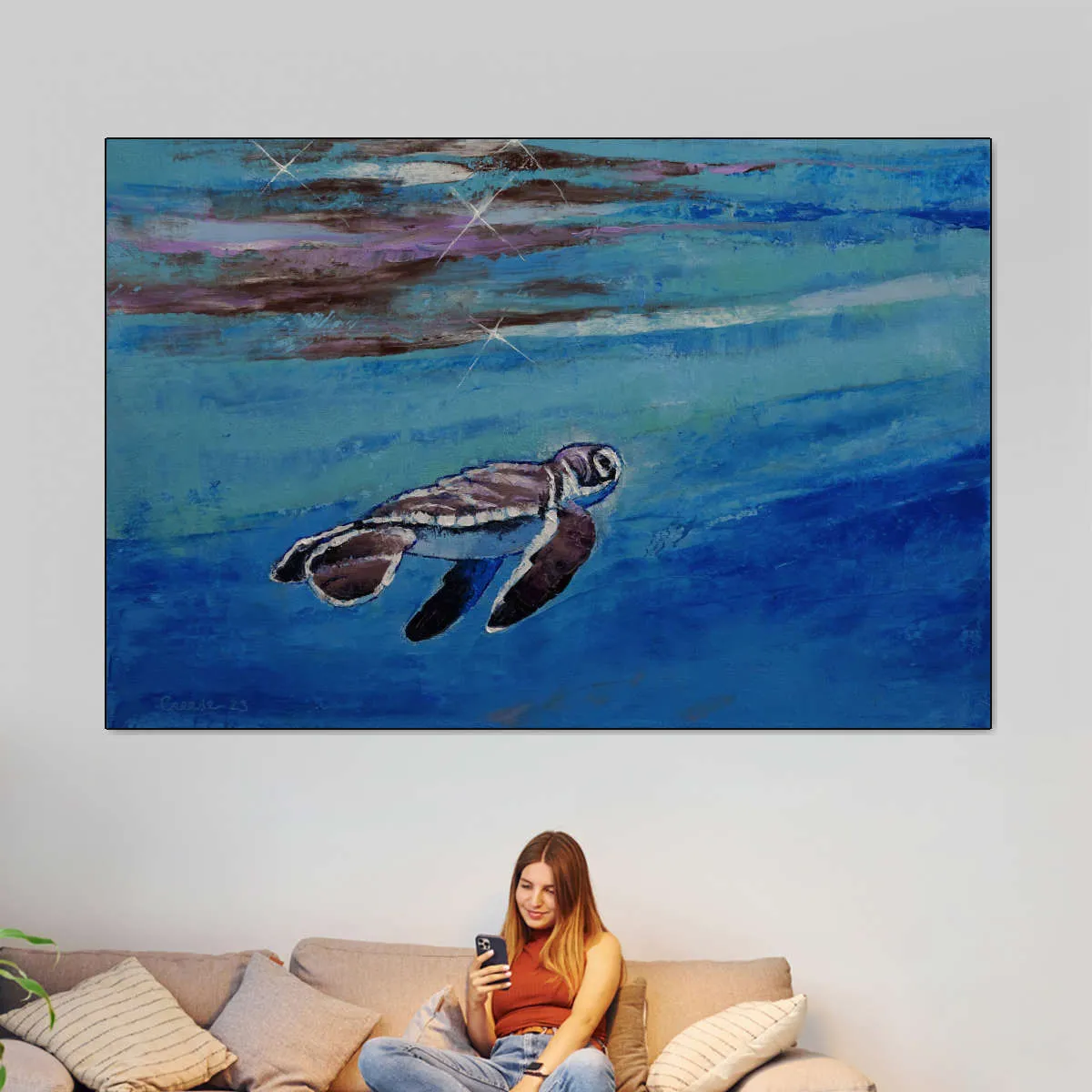 A Baby Sea Turtle Wall Art