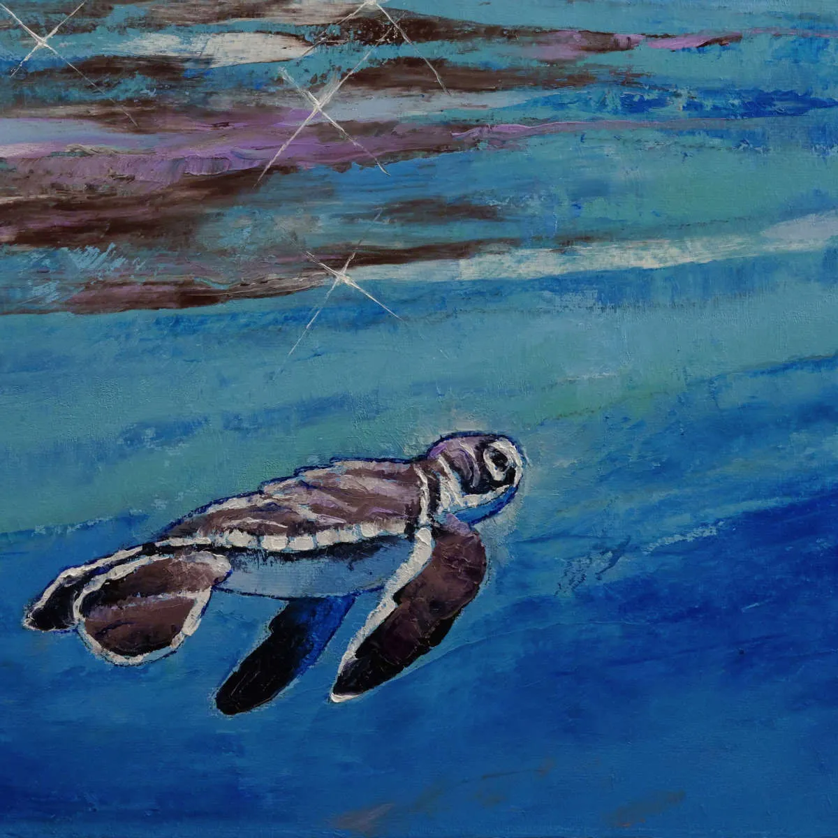 A Baby Sea Turtle Wall Art