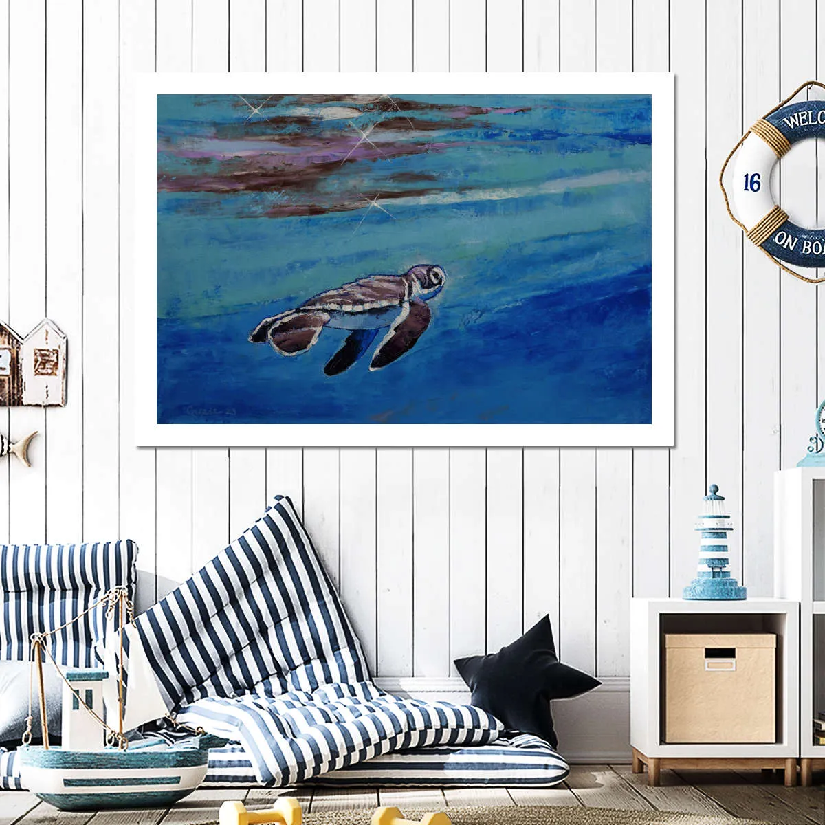 A Baby Sea Turtle Wall Art