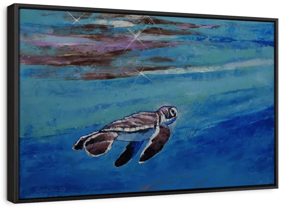 A Baby Sea Turtle Wall Art