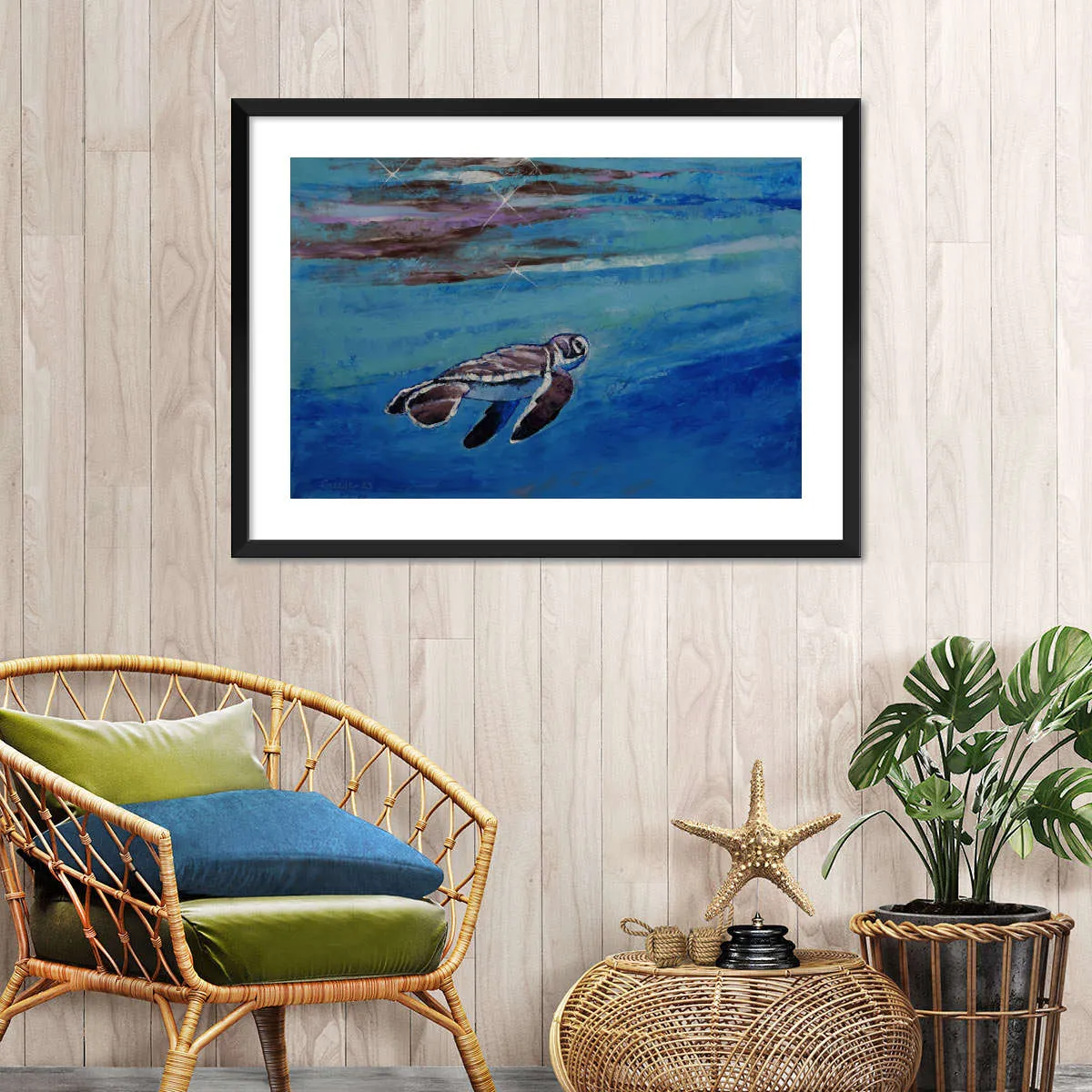 A Baby Sea Turtle Wall Art