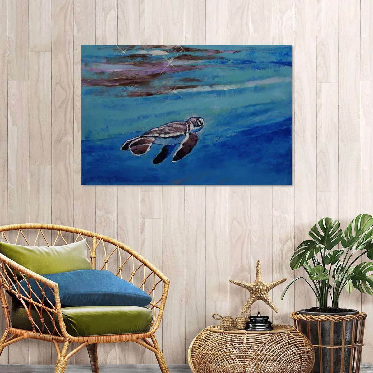 A Baby Sea Turtle Wall Art