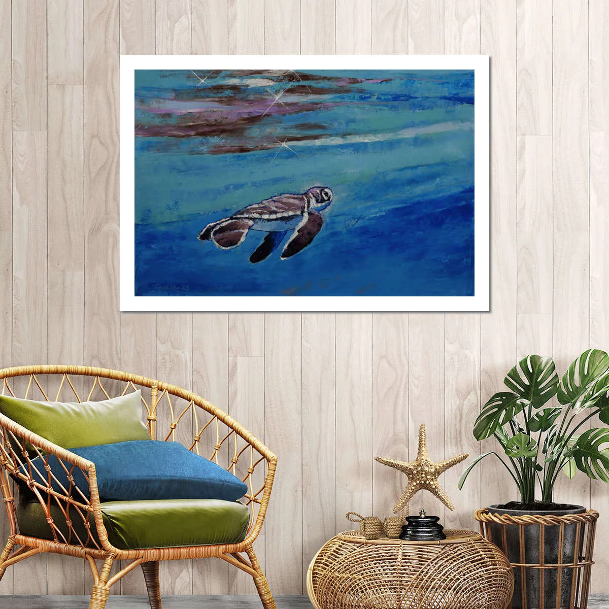 A Baby Sea Turtle Wall Art