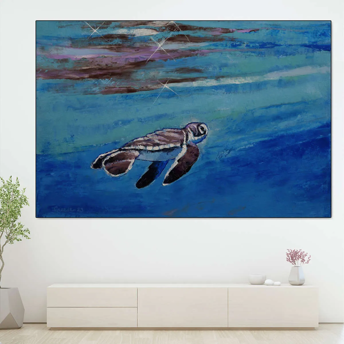 A Baby Sea Turtle Wall Art