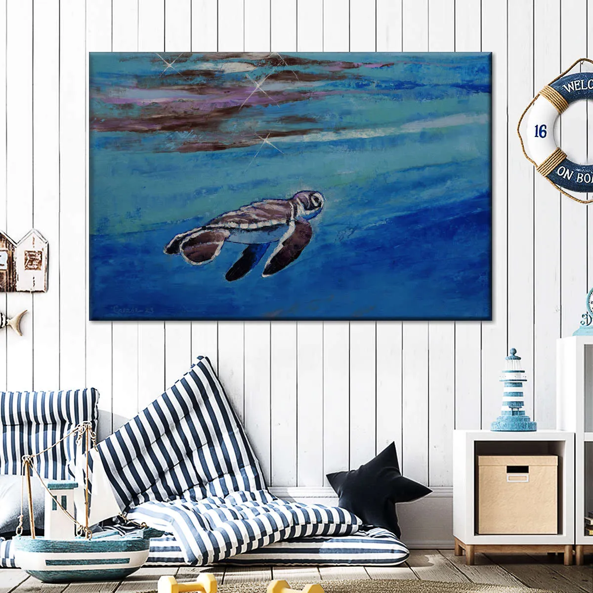 A Baby Sea Turtle Wall Art