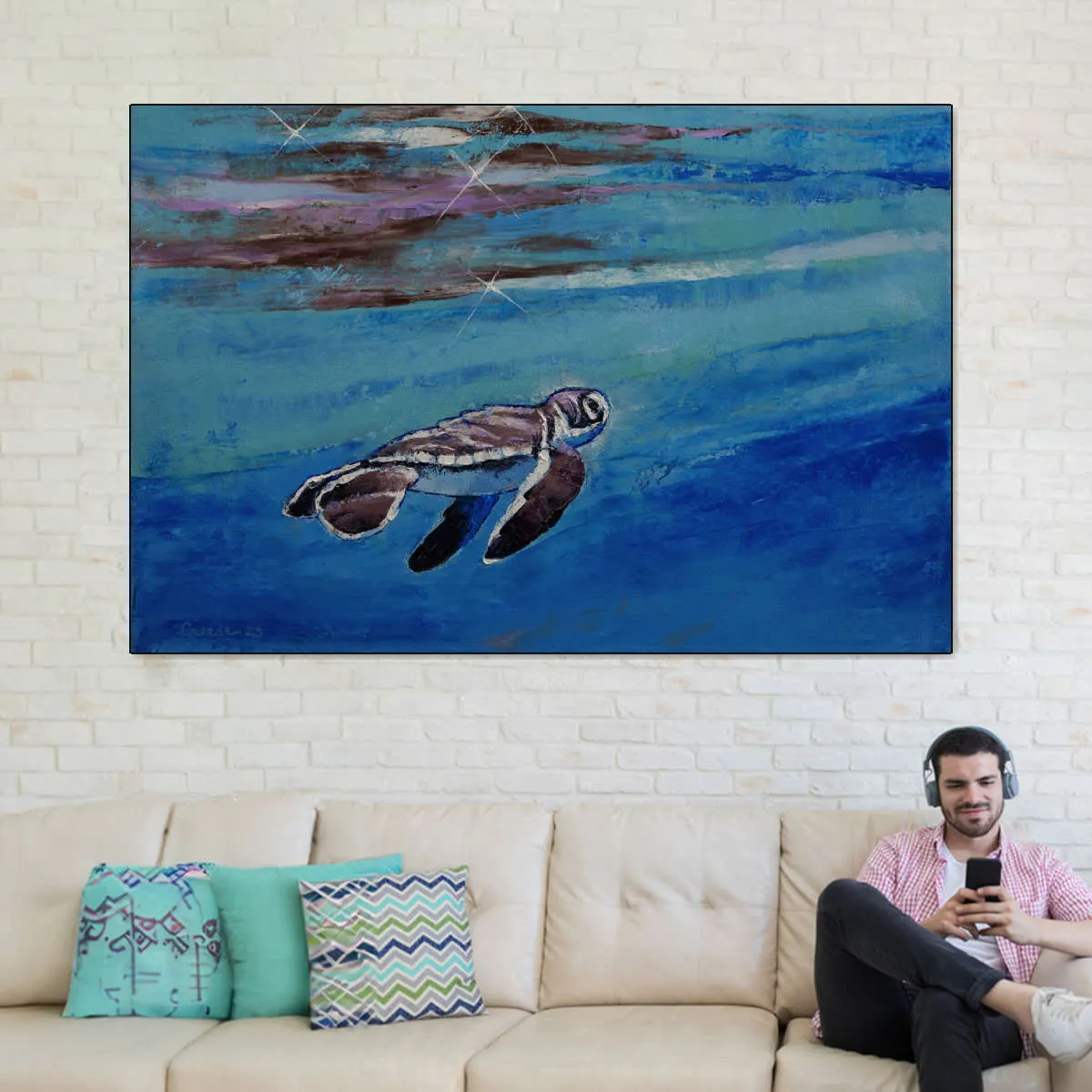 A Baby Sea Turtle Wall Art