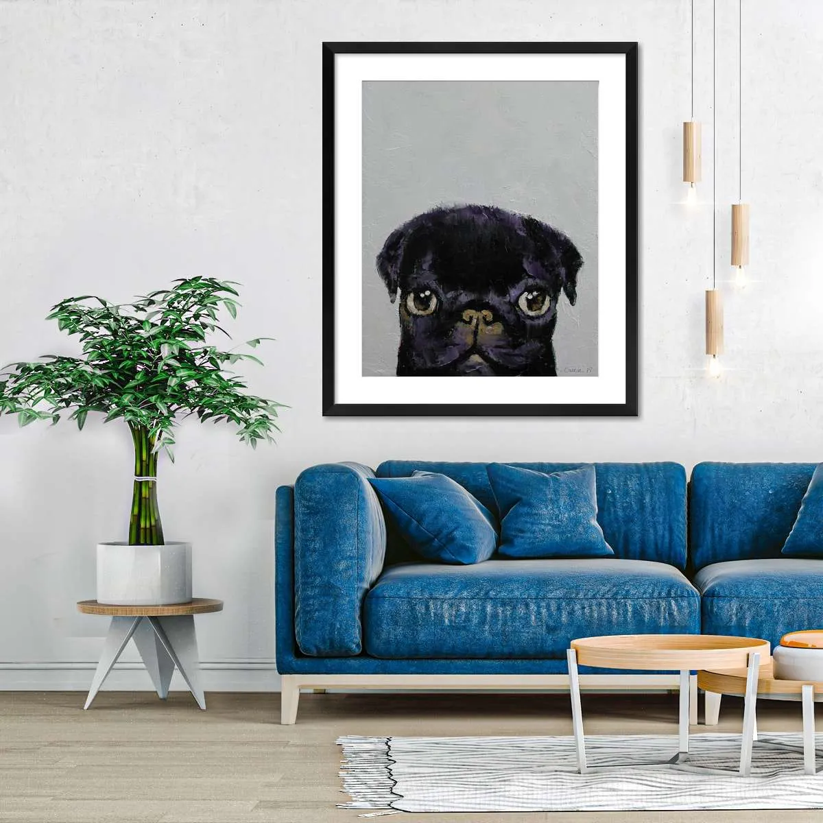 A Black Pug Wall Art