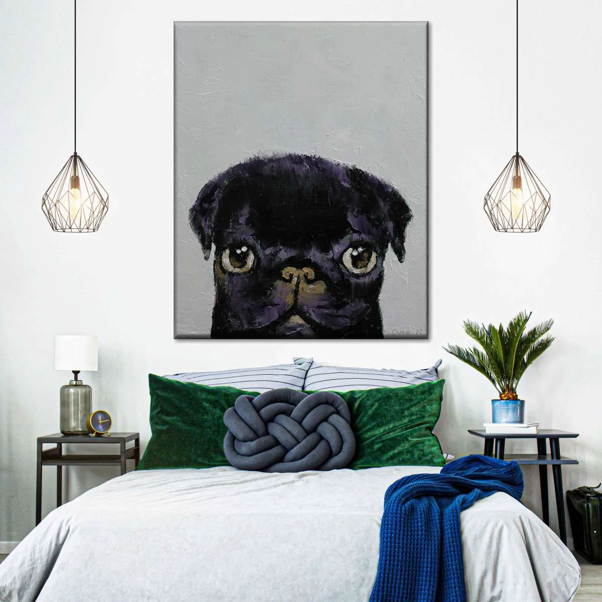 A Black Pug Wall Art