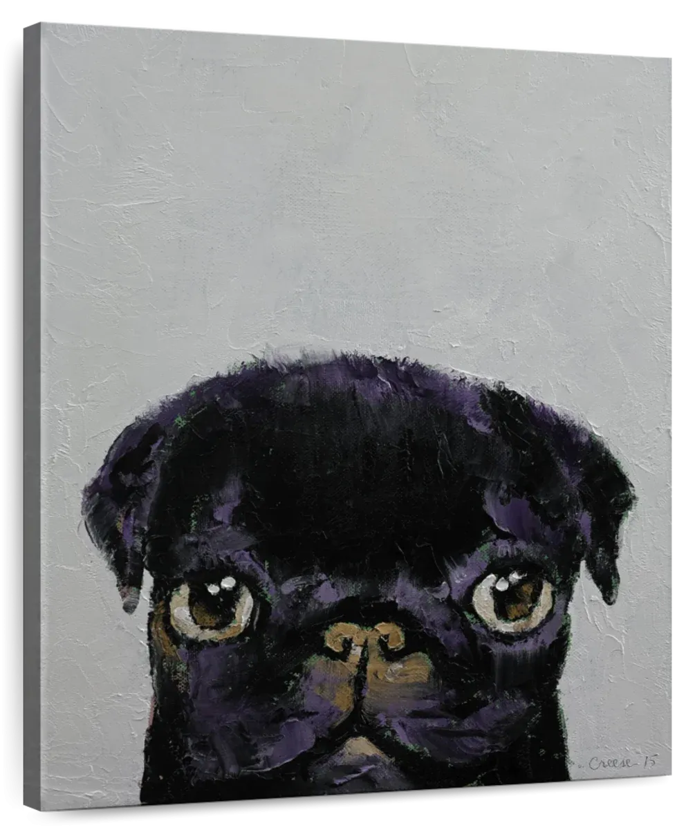 A Black Pug Wall Art