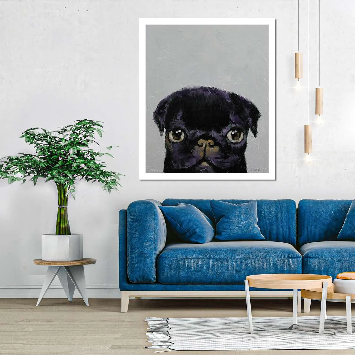 A Black Pug Wall Art