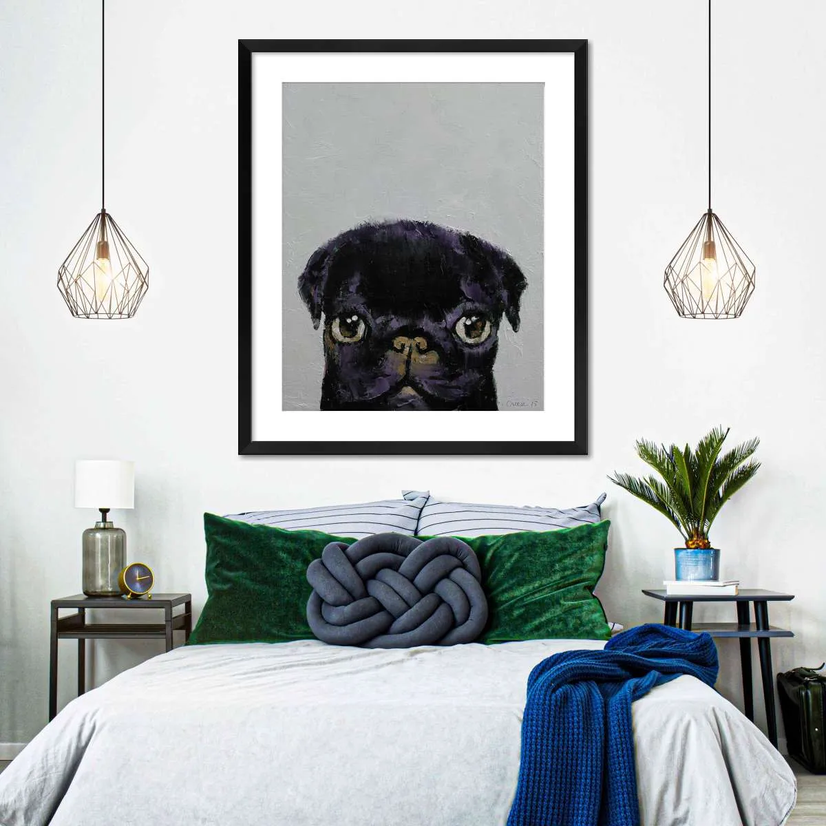 A Black Pug Wall Art