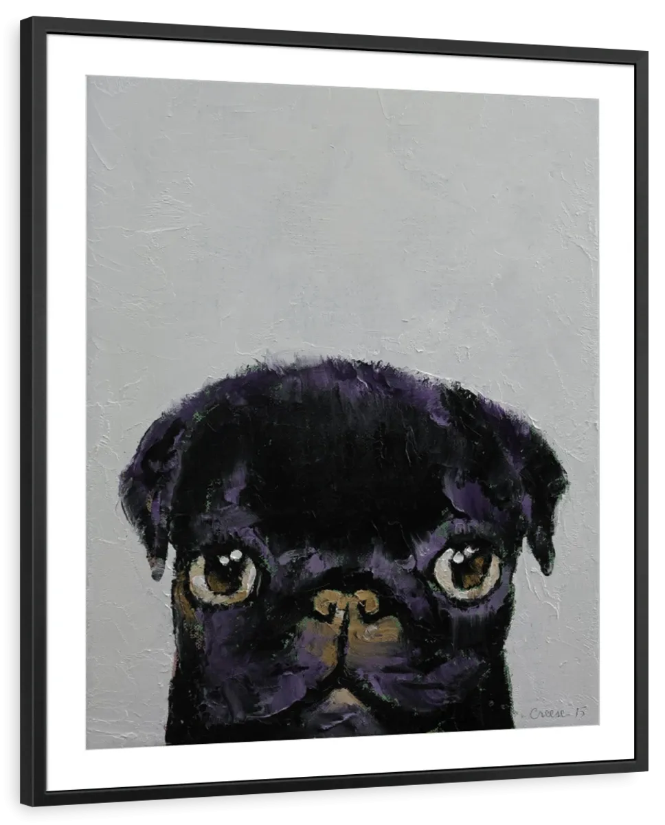 A Black Pug Wall Art