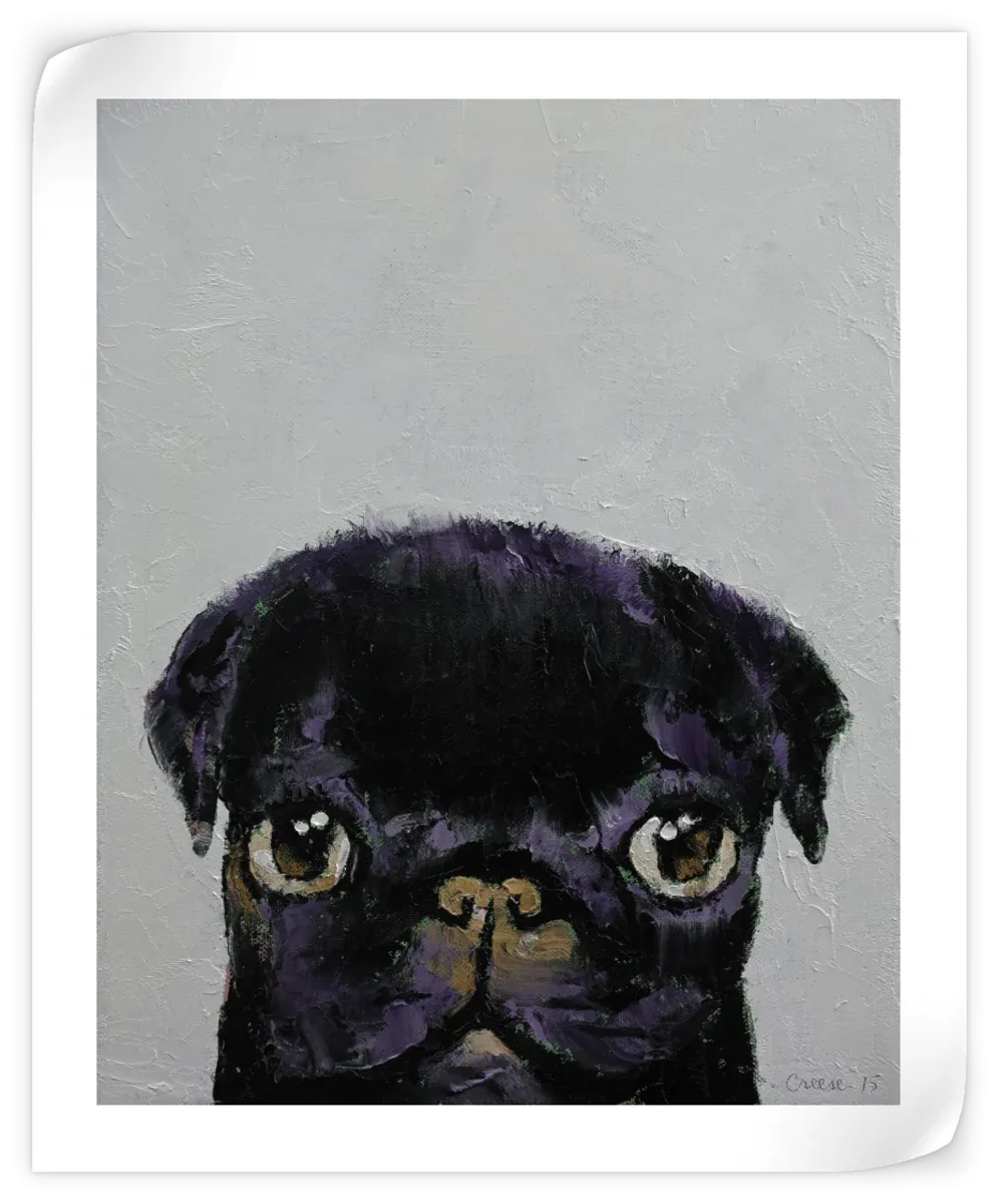 A Black Pug Wall Art