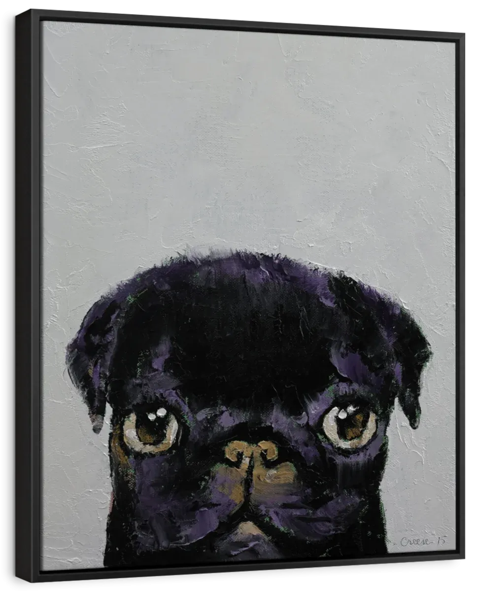 A Black Pug Wall Art