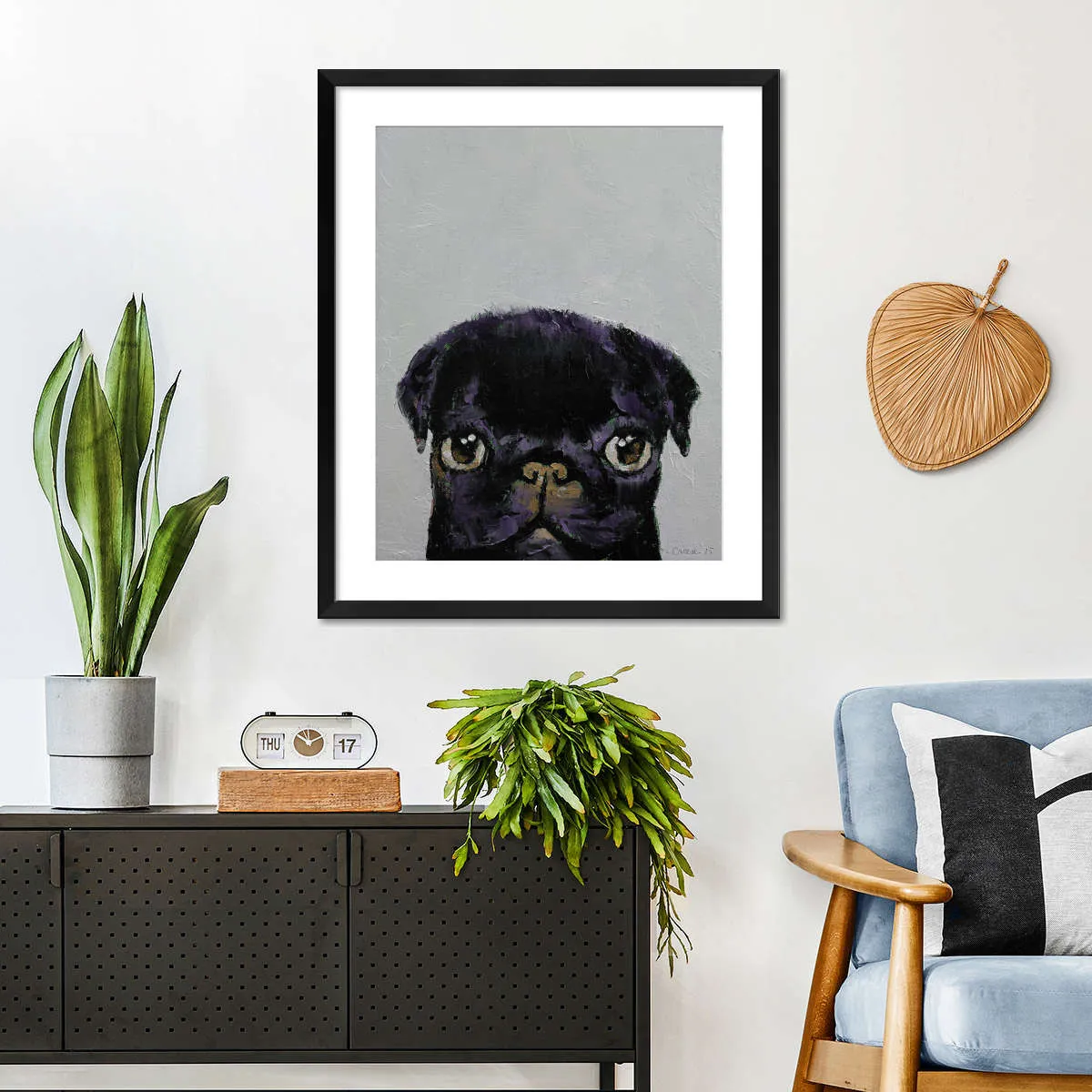 A Black Pug Wall Art