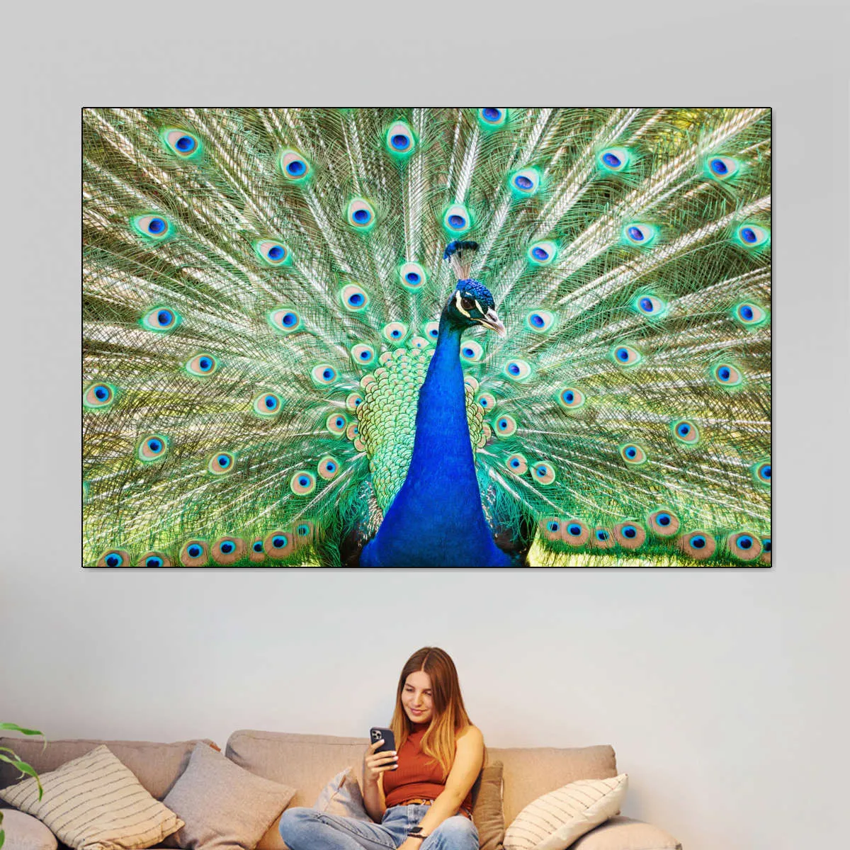 A Colorful Peacock Wall Art