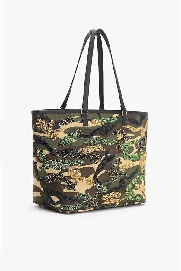 AB23861 Sparkly Camo Beaded Tote